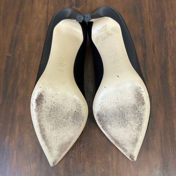 M. GEMI The Esatto 90mm Pointed Toe Pump Heels Black Leather - Picture 9 of 11